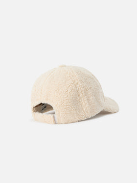 Gorra teddy Baseball beige con bordado del logo 