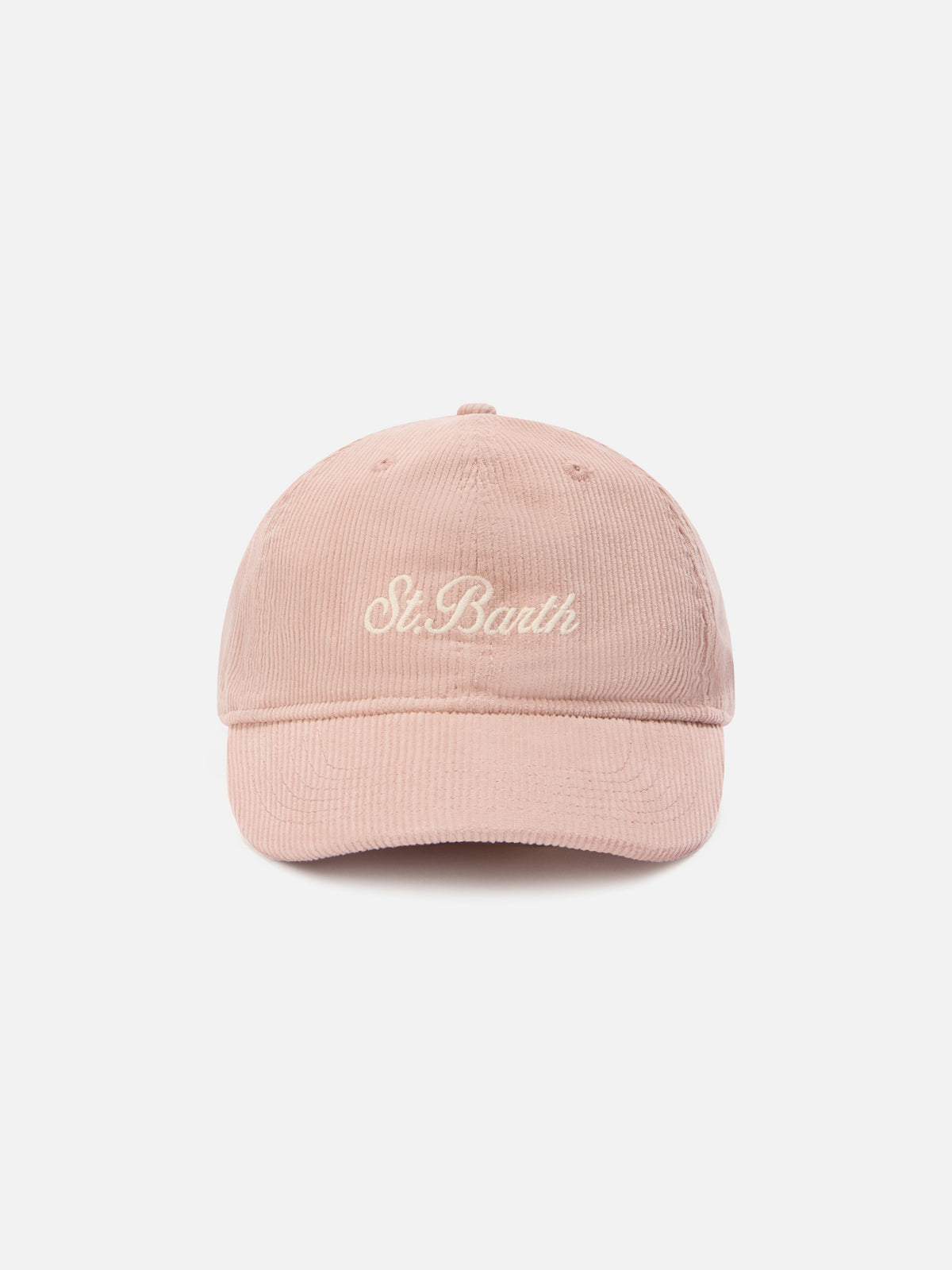 Cappello Baseball rosa in velluto a coste con ricamo logo