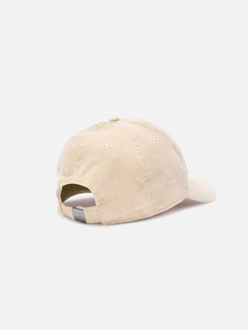 Beige Baseball corduroy cap with logo embroidery