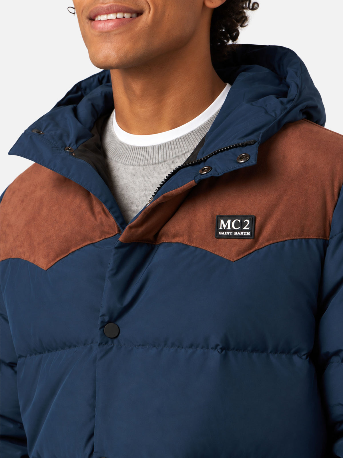 Blue Baxter hooded down jacket