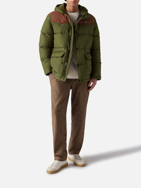 Piumino Baxter verde militare con cappuccio
