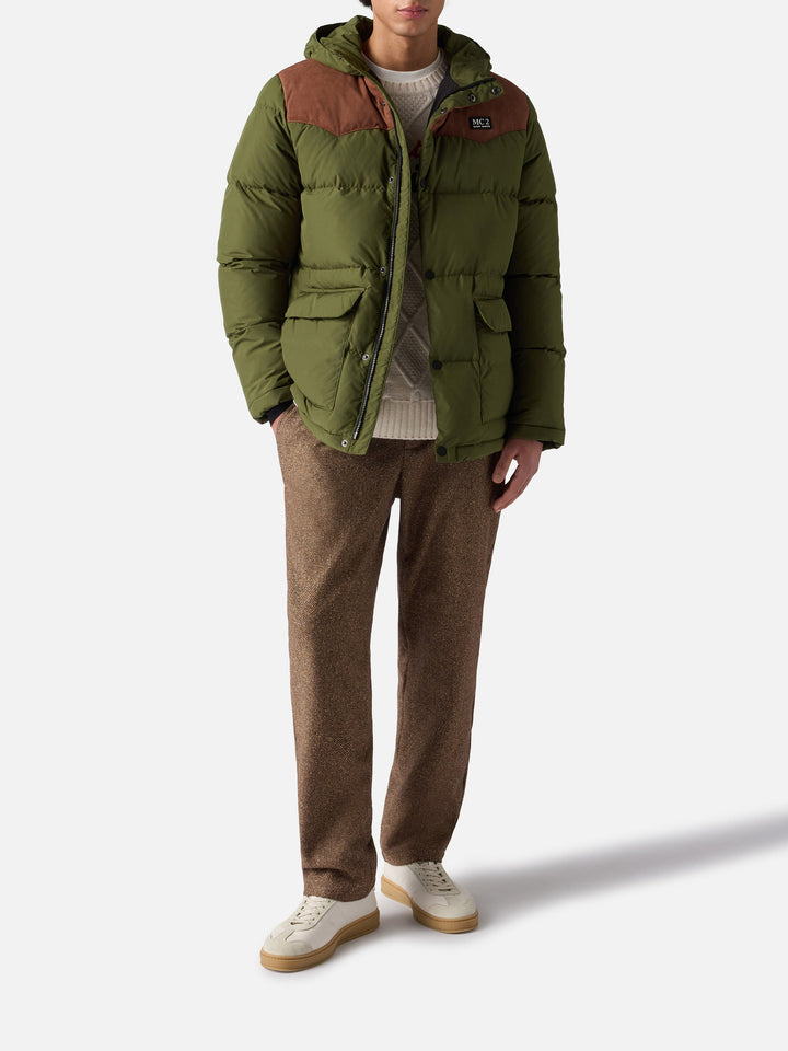 Baxter military green hooded down jacket