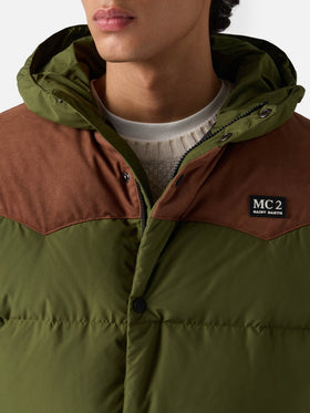 Piumino Baxter verde militare con cappuccio