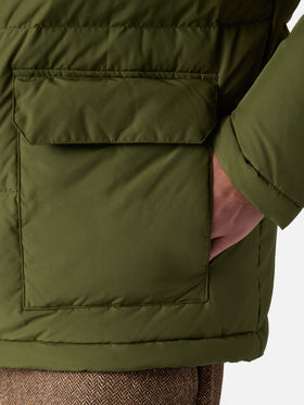 Piumino Baxter verde militare con cappuccio