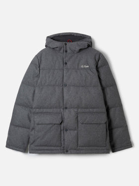 Graue Woll-Daunenjacke mit Kapuze Baxter