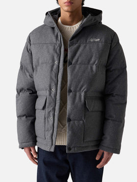 Graue Woll-Daunenjacke mit Kapuze Baxter