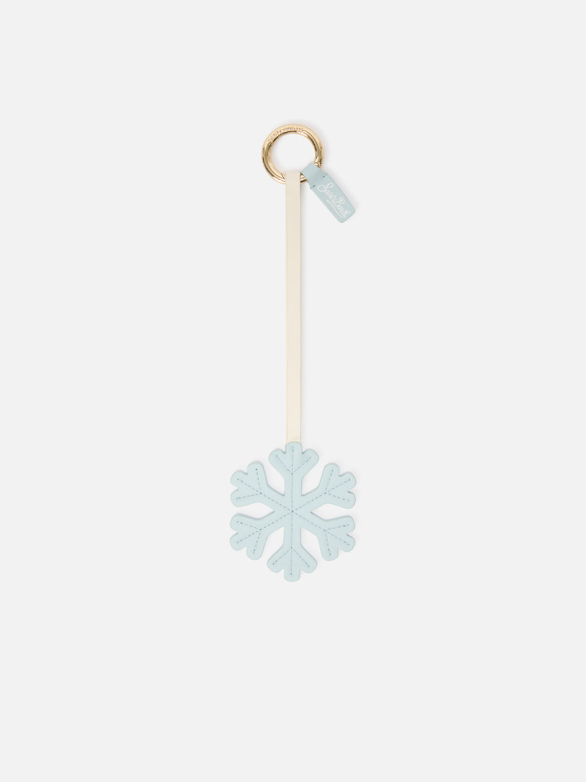 Bolso de piel blue clara charm con forma de copo de nieve 