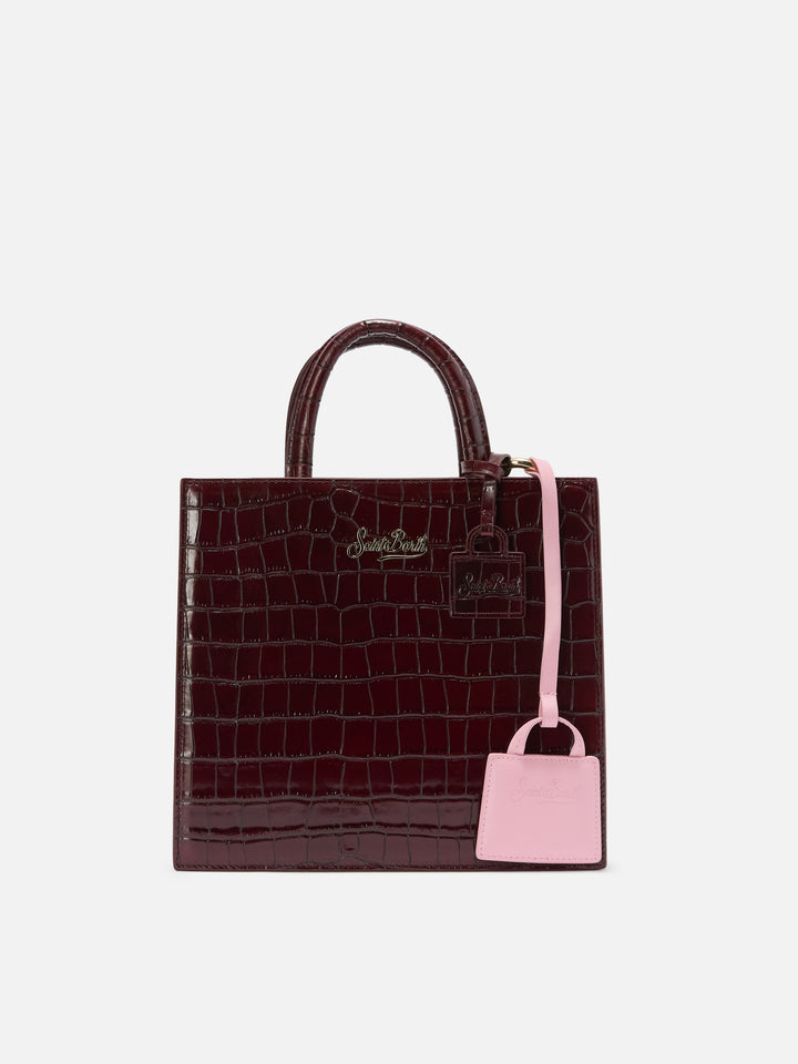Mini Bag Charm in pink leather