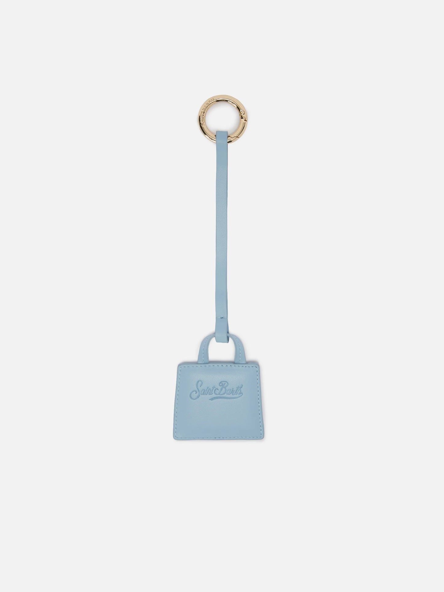Mini-Taschenanhänger aus hellblauem Leder