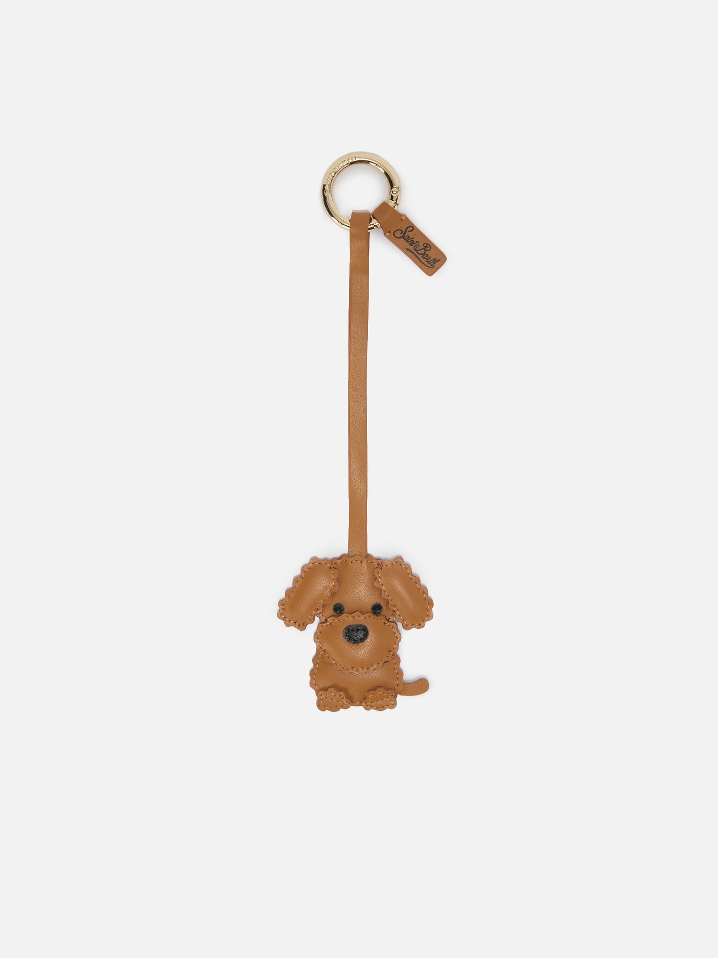 Porte-sac charm en cuir beige 