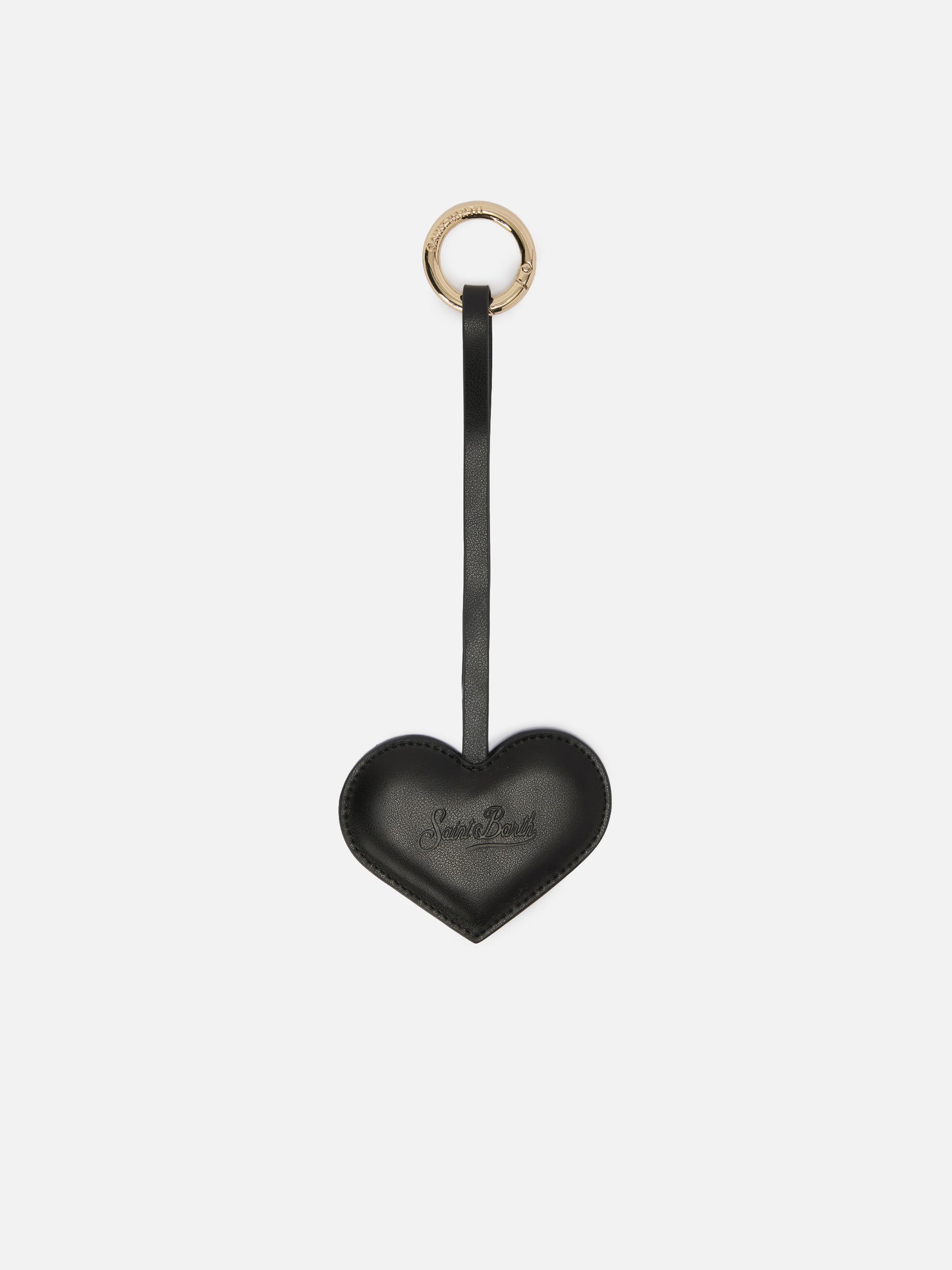 Charm de sac Heart en cuir noir 
