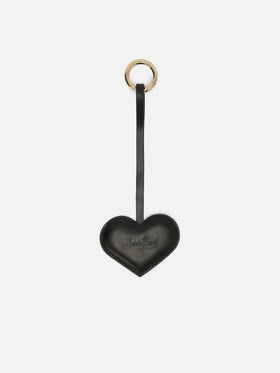 Charm de sac Heart en cuir noir 