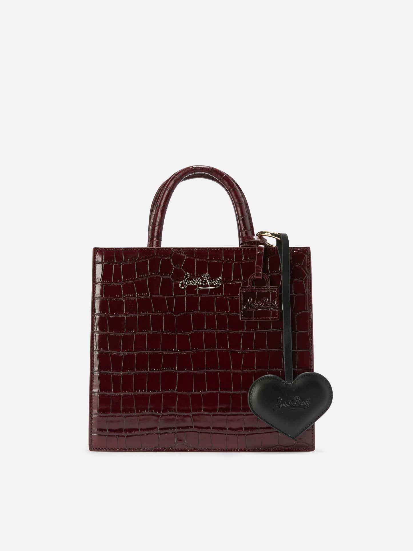 Charm de sac Heart en cuir noir 