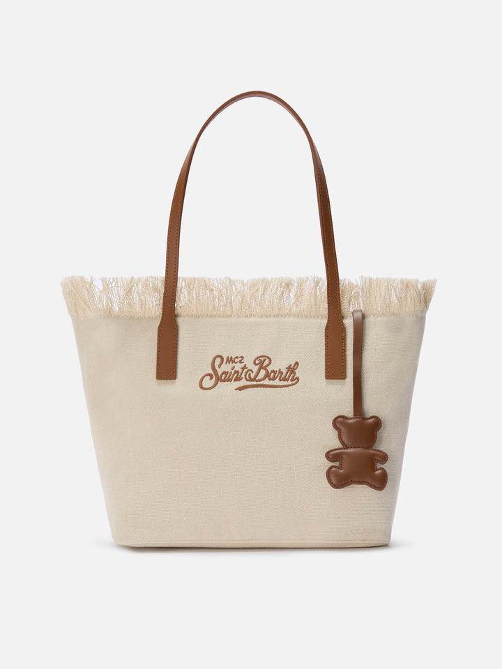 Braune Ledertasche charm in Teddybär-Form 