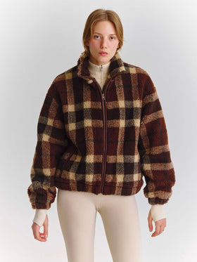 Bercy teddy jacket with tartan pattern