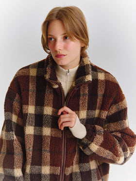 Bercy teddy jacket with tartan pattern