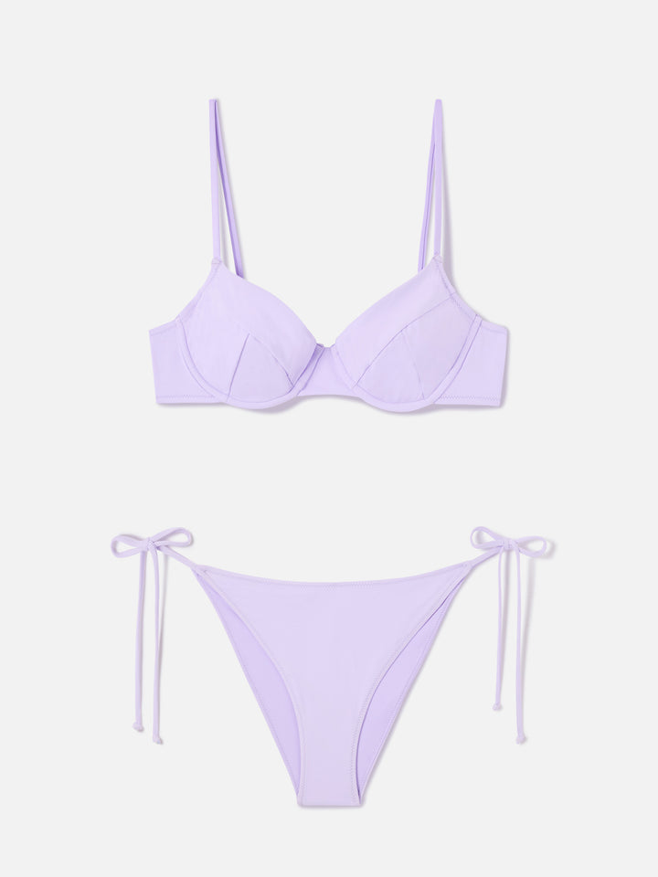 Bea Virgo Bügel-Bralette-Bikini in Flieder 
