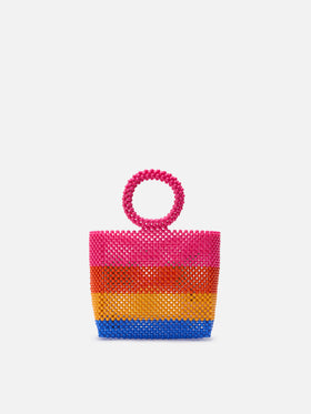 Perlenbesetzte Handtasche mit Streifen