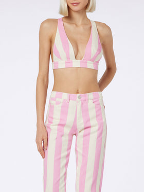 Belleville Jeans aus Denim mit rosa Streifen 