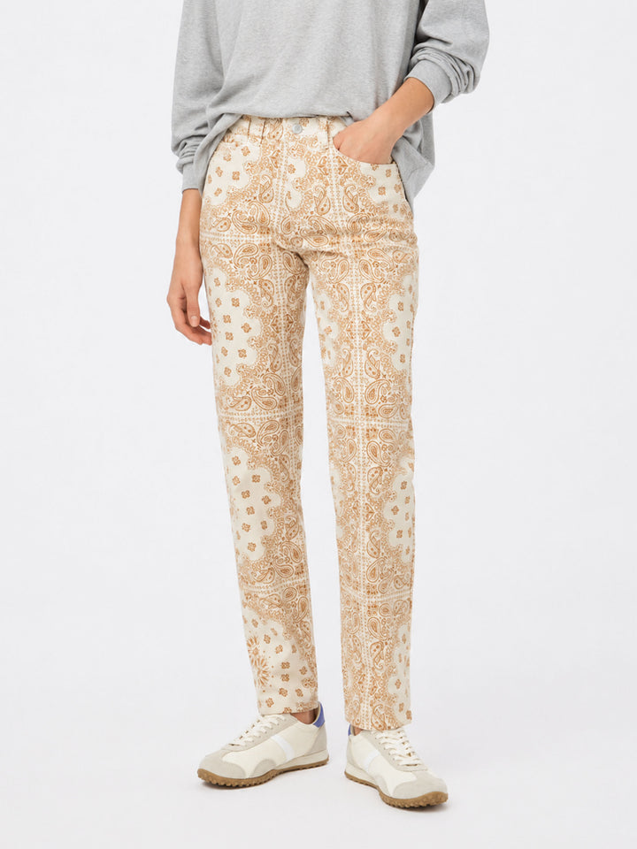 Belleville off-white bandana print denim pants