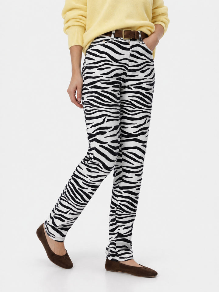 Belleville zebra print denim pants