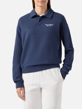 Sweat-shirt Berenice bleu avec broderie Saint Barth Sport Club 