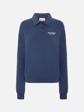 Sweat-shirt Berenice bleu avec broderie Saint Barth Sport Club 