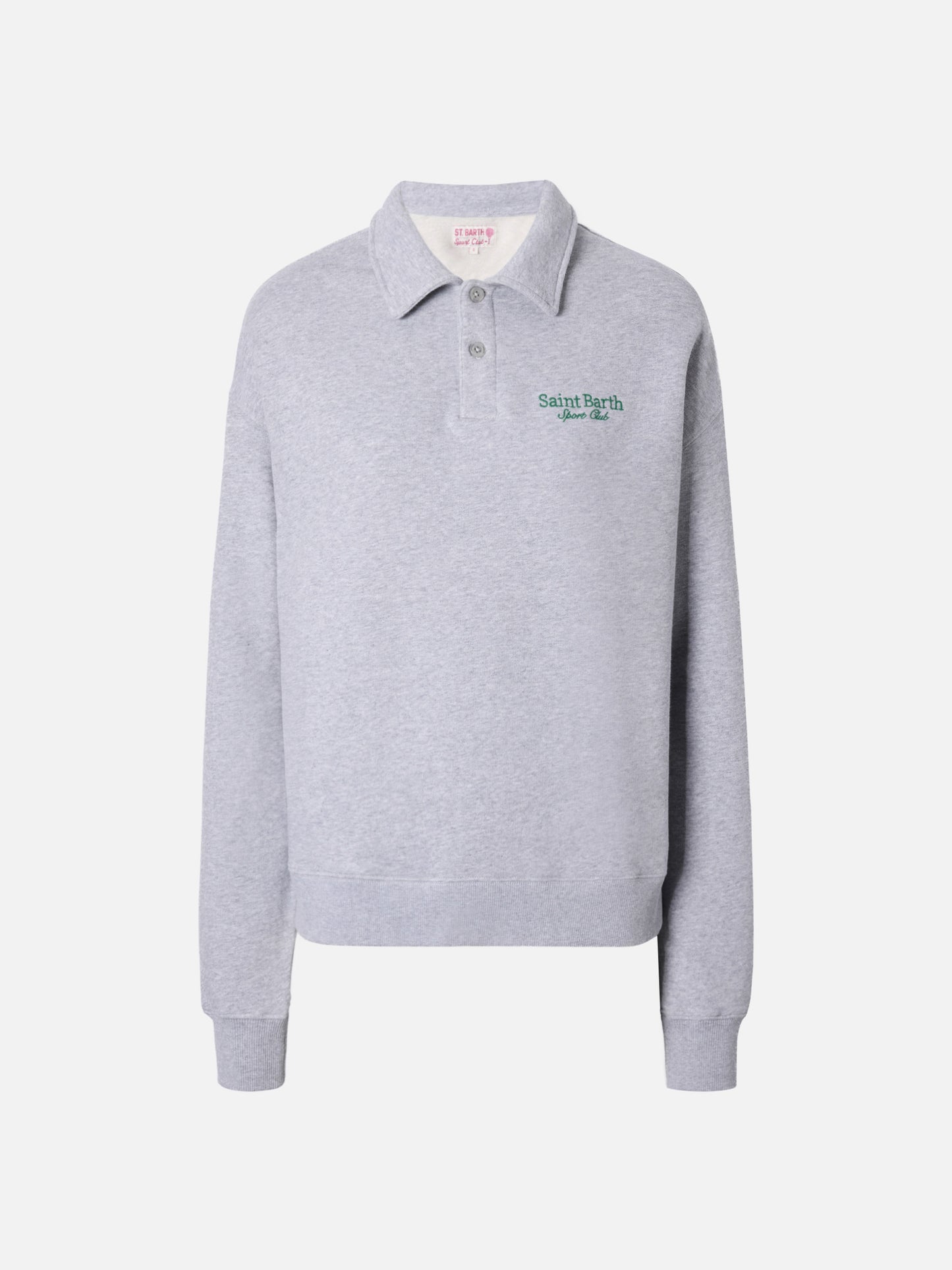 Berenice Sweatshirt, grau meliert, mit Stickerei des Saint Barth Sport Clubs