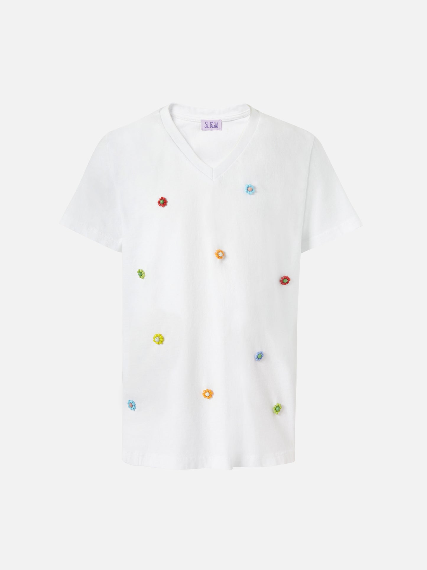 Baumwoll-T-Shirt Bessy Jr mit Perlenverzierung 