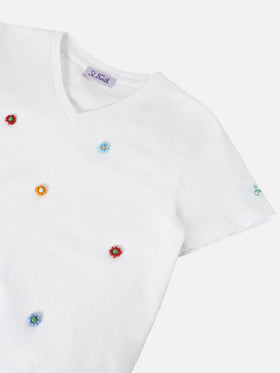 Baumwoll-T-Shirt Bessy Jr mit Perlenverzierung 