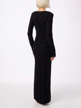 Black woman cotton knit midi dress - MC2 Saint Barth