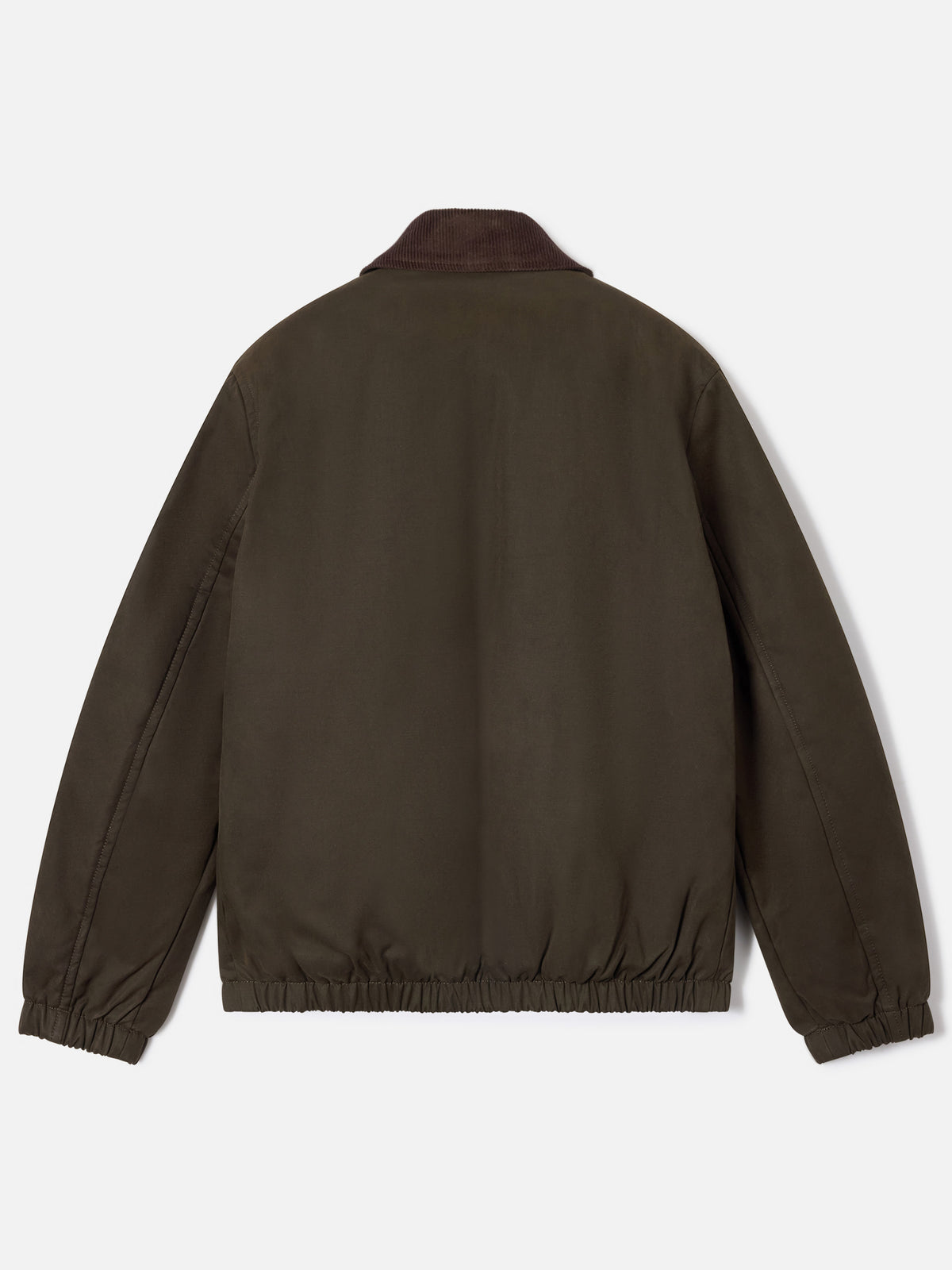 Chaqueta encerada Birdie verde militar con cuello de pana 