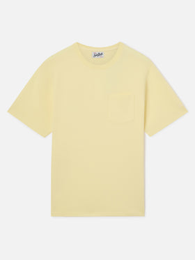 T-shirt Bakewell giallo burro in piqué di cotone con taschino e ricamo logo