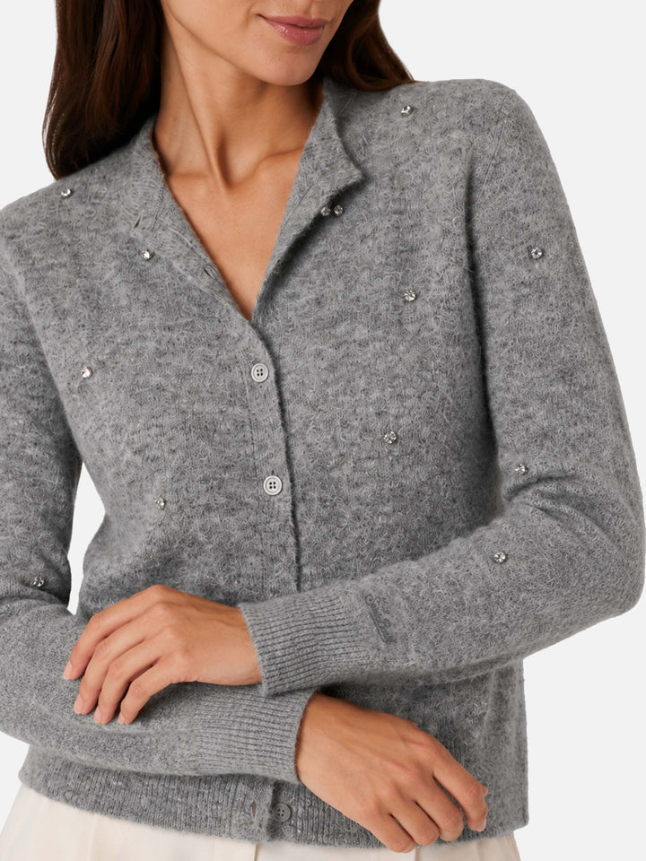Cárdigan gris Bellamy con strass 