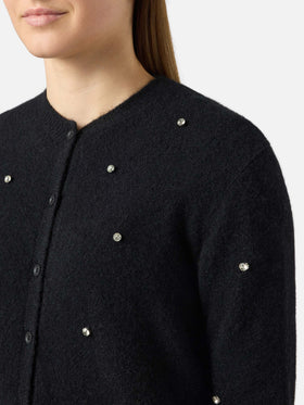 Schwarze Strickjacke Bellamy für Damen mit Strasssteinen