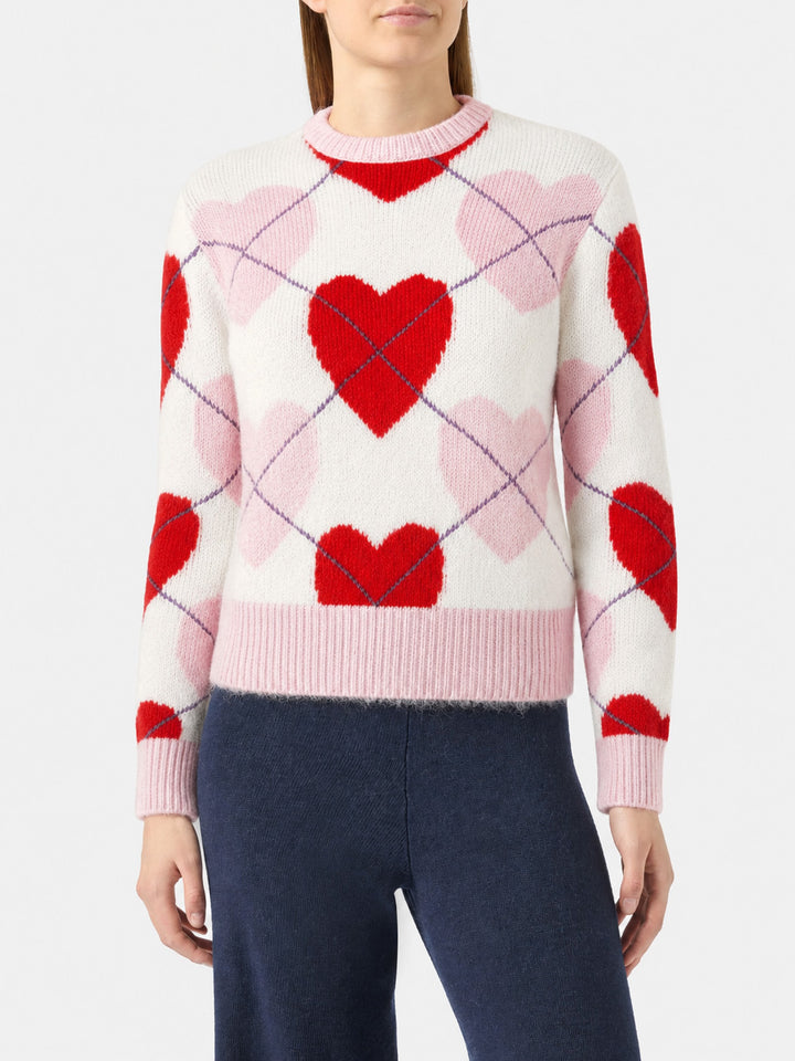 Bloom Soft Strickpullover mit Argyle-Herzmuster 