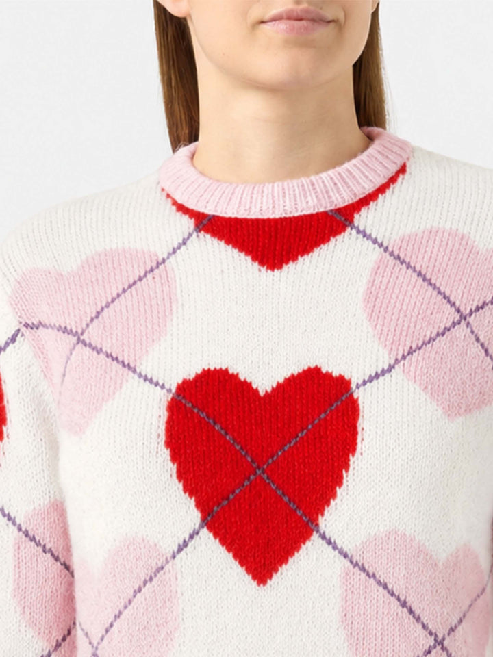 Bloom Soft Strickpullover mit Argyle-Herzmuster 