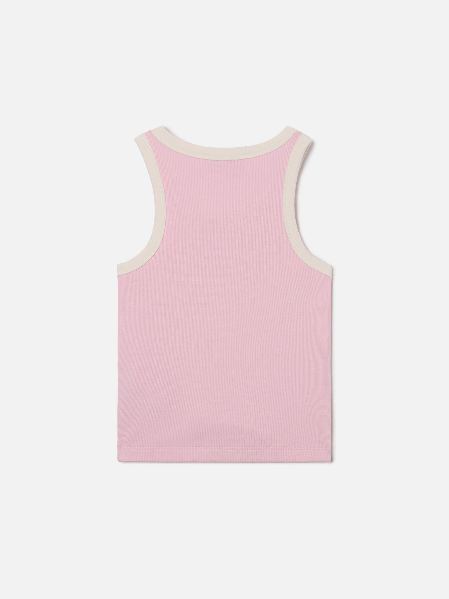 Débardeur Blue Jr rose avec logo brodé et finitions crème 