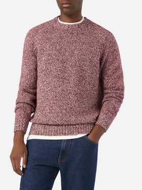 Maglia girocollo Blunt rossa in lana con lavorazione mouliné