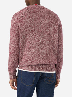 Maglia girocollo Blunt rossa in lana con lavorazione mouliné