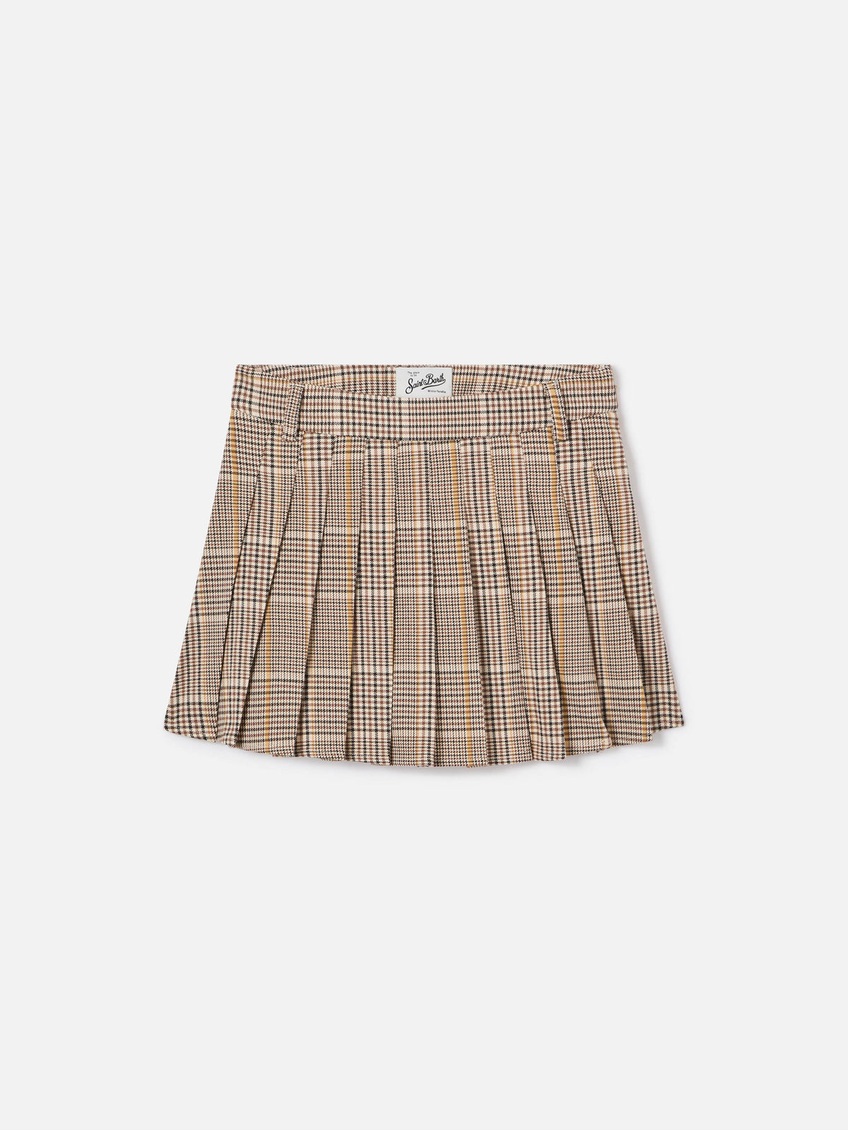 Beige Blay flannel skirt with tartan pattern