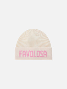 Berretto Benjie off white con lettering Favolosa