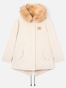 Ice Brenna Cord-Parka mit Kapuze aus Kunstfell 