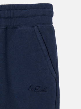 Marineblaue Baumwoll-Trainingshose Bolt Jr