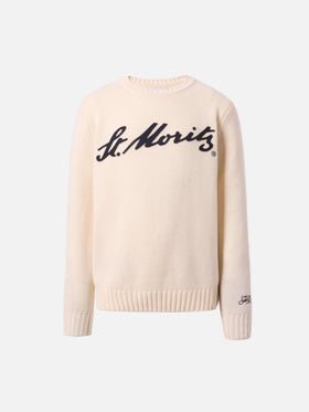 Bombardino Jr. Pullover aus Kaschmirmischung mit St. Moritz-Patch | ST. MORITZ TOP OF THE WORLD SPECIAL EDITION