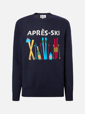 Hellblauer Bombardino Light Pullover mit Après-Ski-Jacquardmuster