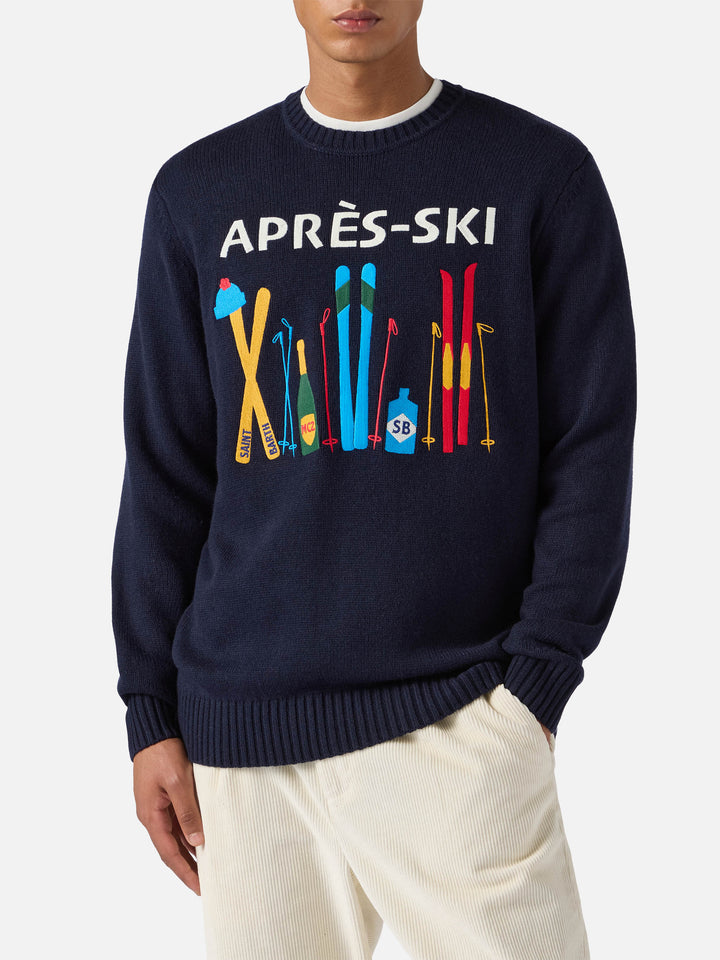 Hellblauer Bombardino Light Pullover mit Après-Ski-Jacquardmuster
