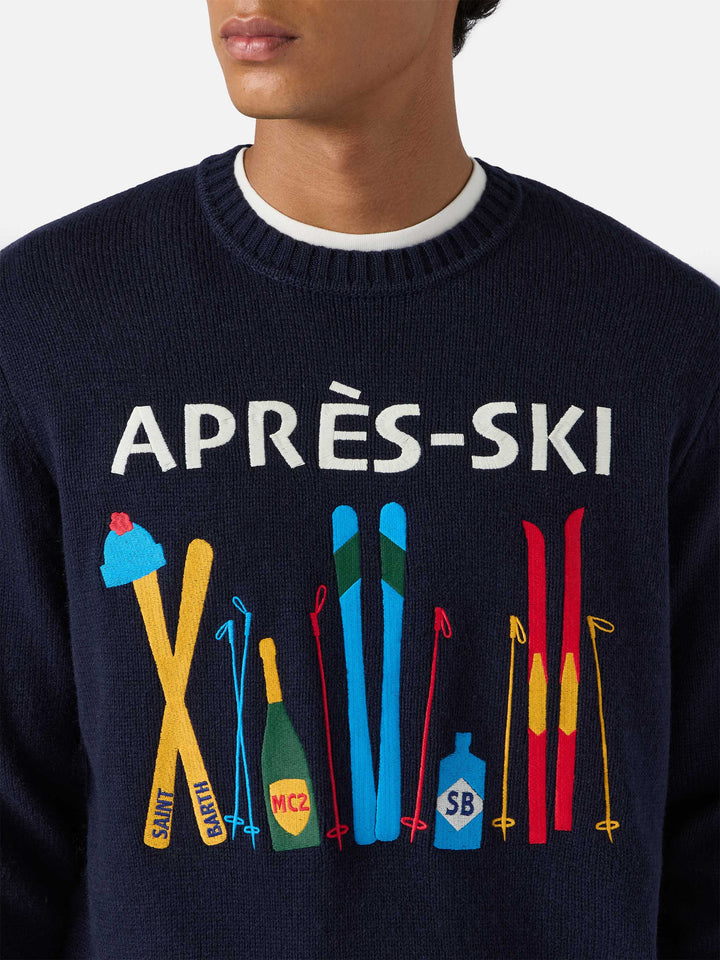 Hellblauer Bombardino Light Pullover mit Après-Ski-Jacquardmuster