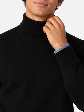 Pull à col roulé Bond en mélange de cachemire noir 