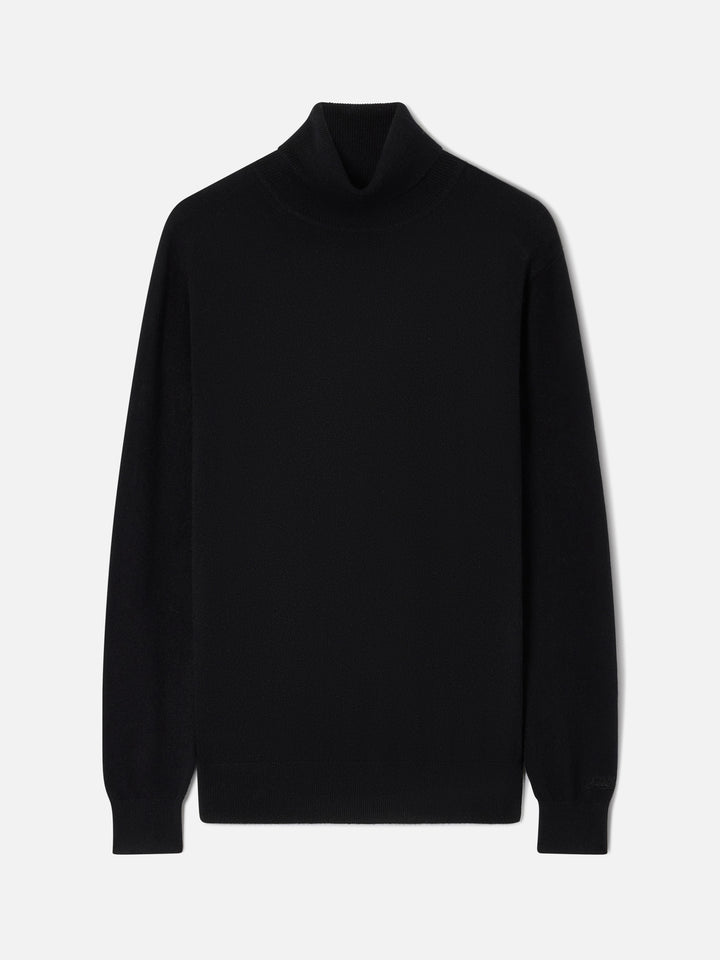 Maglia a collo alto Bond nera in cashmere